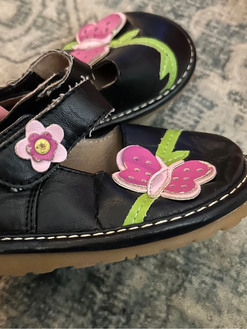 Alligator Black Mary Jane Squeak Shoes